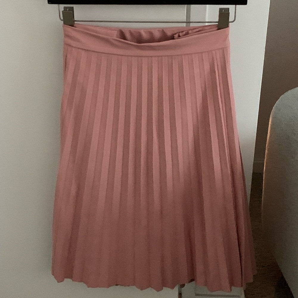 Pleated Faux Leather skirt